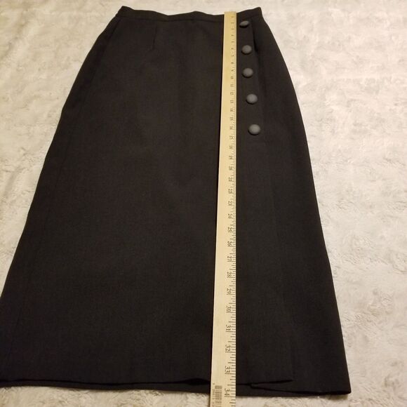 Vintage Bobbie Brooks Long Midi/Maxi Skirt Size 10 Black USA - Picture 10 of 11